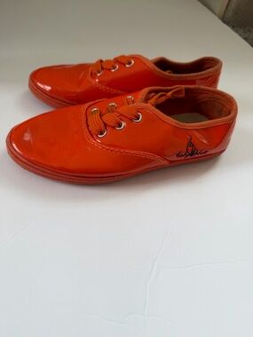 Baby Phat Bright Orange Patent Lace-Up Kids Sneakers